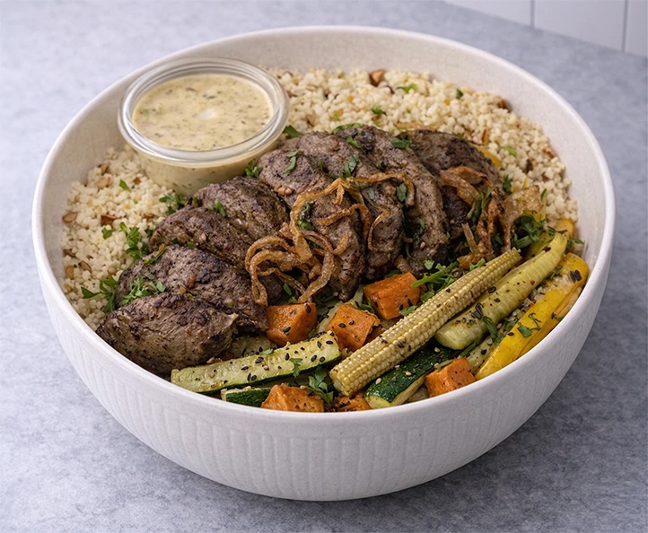 Chicken Kofta with Almond Couscous