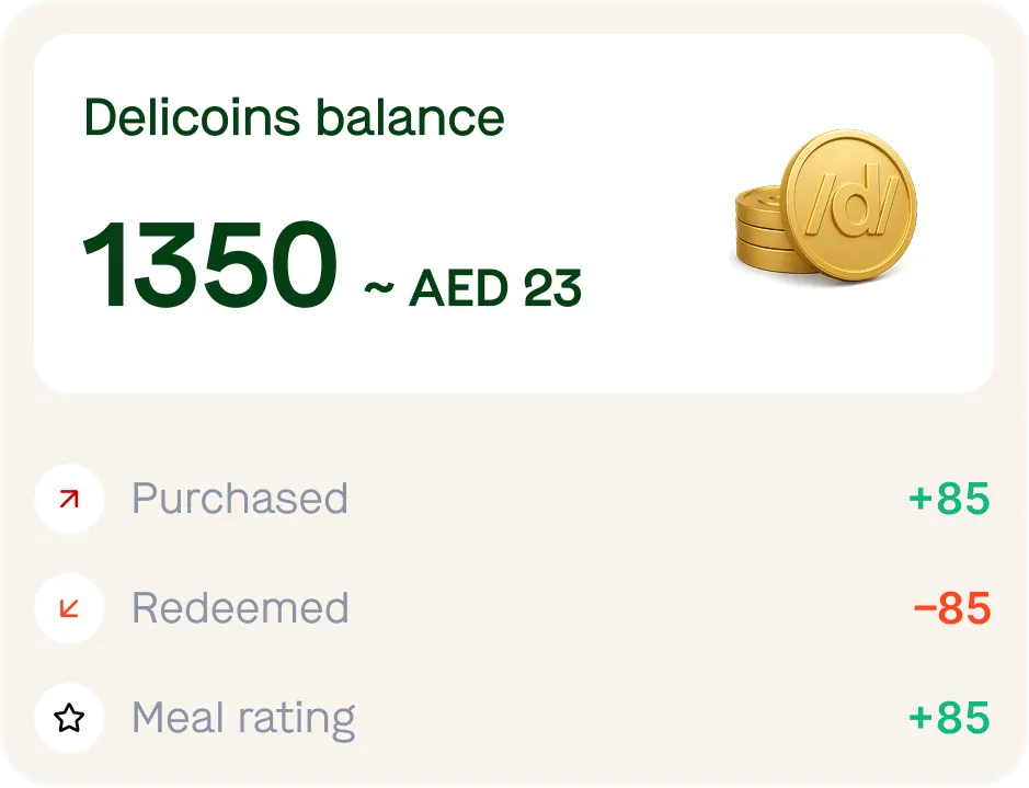 Delicoins balance